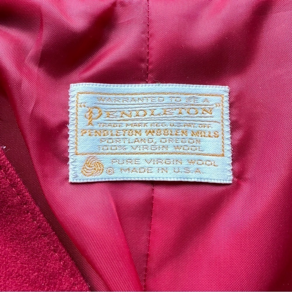 Vintage Pendleton Bright Red Double Breasted Slee… - image 3
